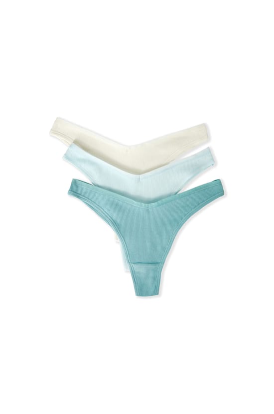 Lot de 3 tangas en coton;${refinementColor}