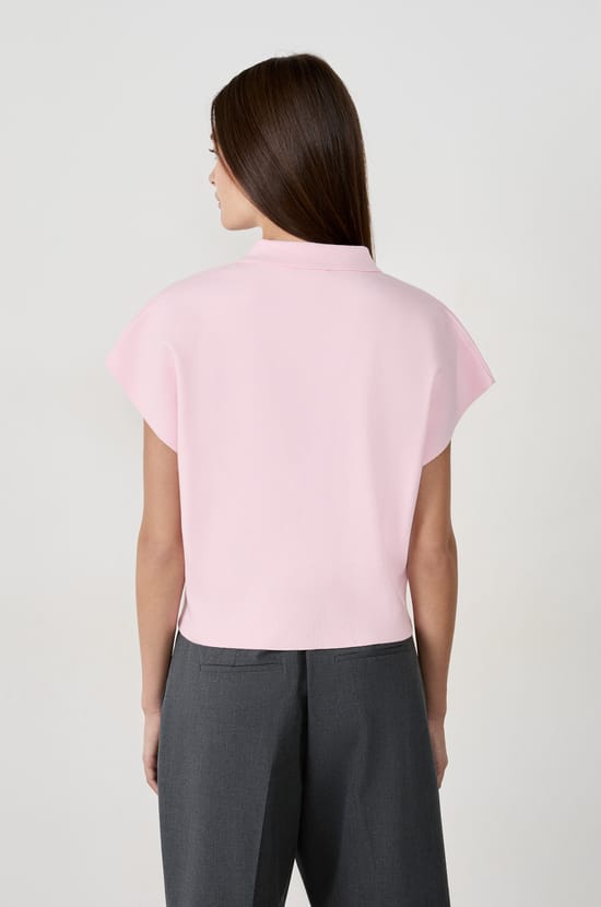 Sleeveless Polo Collar Sweater;${refinementColor}