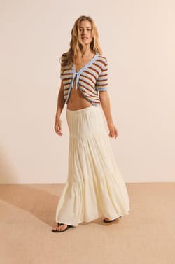 Jupe longue fluide &agrave; panneaux;${refinementColor}