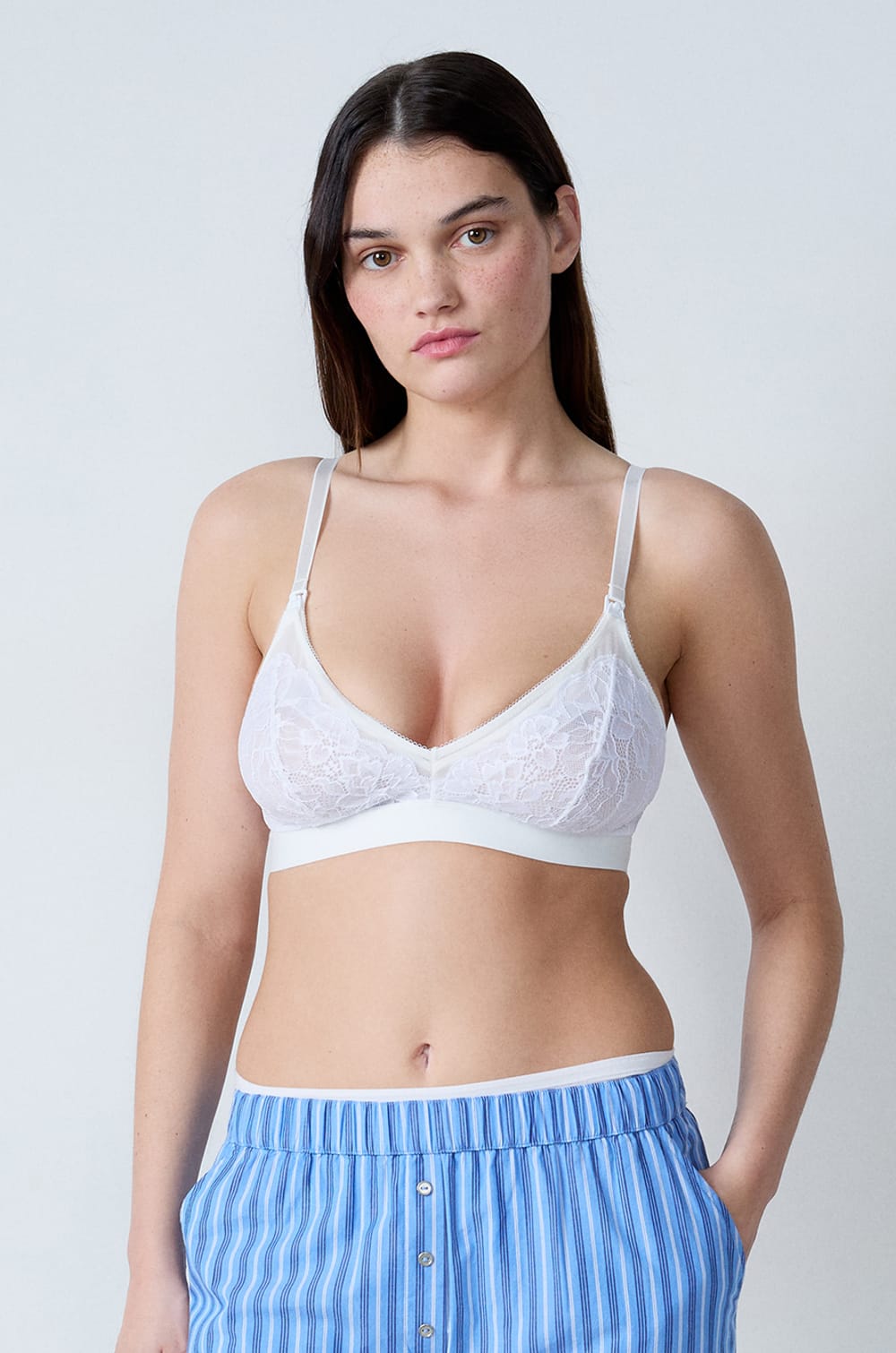Soutien-gorge triangle sans armatures de maternité, clips d'allaitement;${refinementColor}
