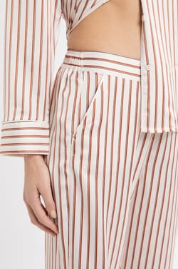 Pyjama Hose mit Streifen aus Satin;${refinementColor}