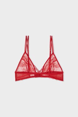 Triangel beha in kant met strikjes;${refinementColor}