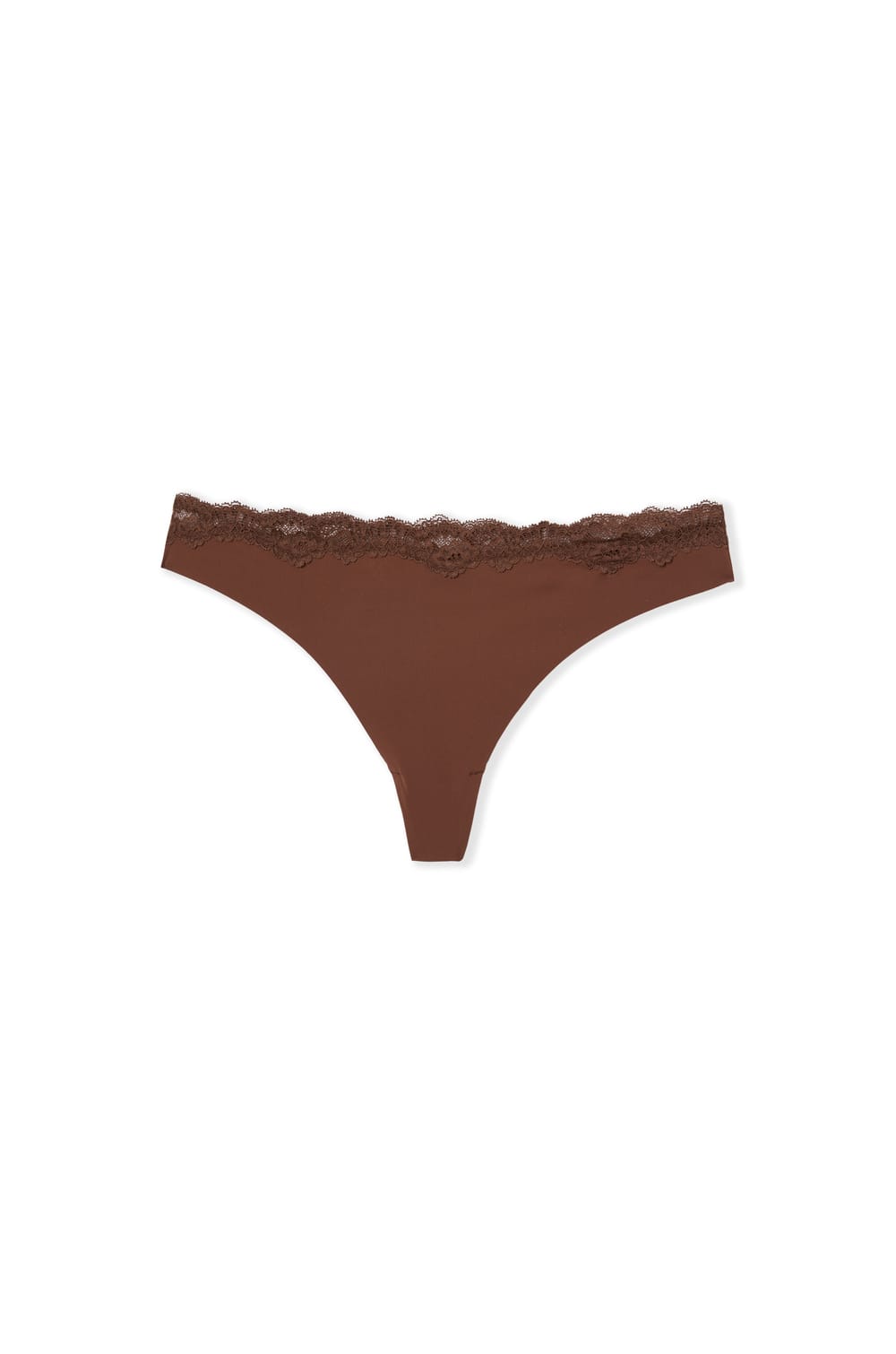 Tanga de microfibra con detalles de encaje;${refinementColor}