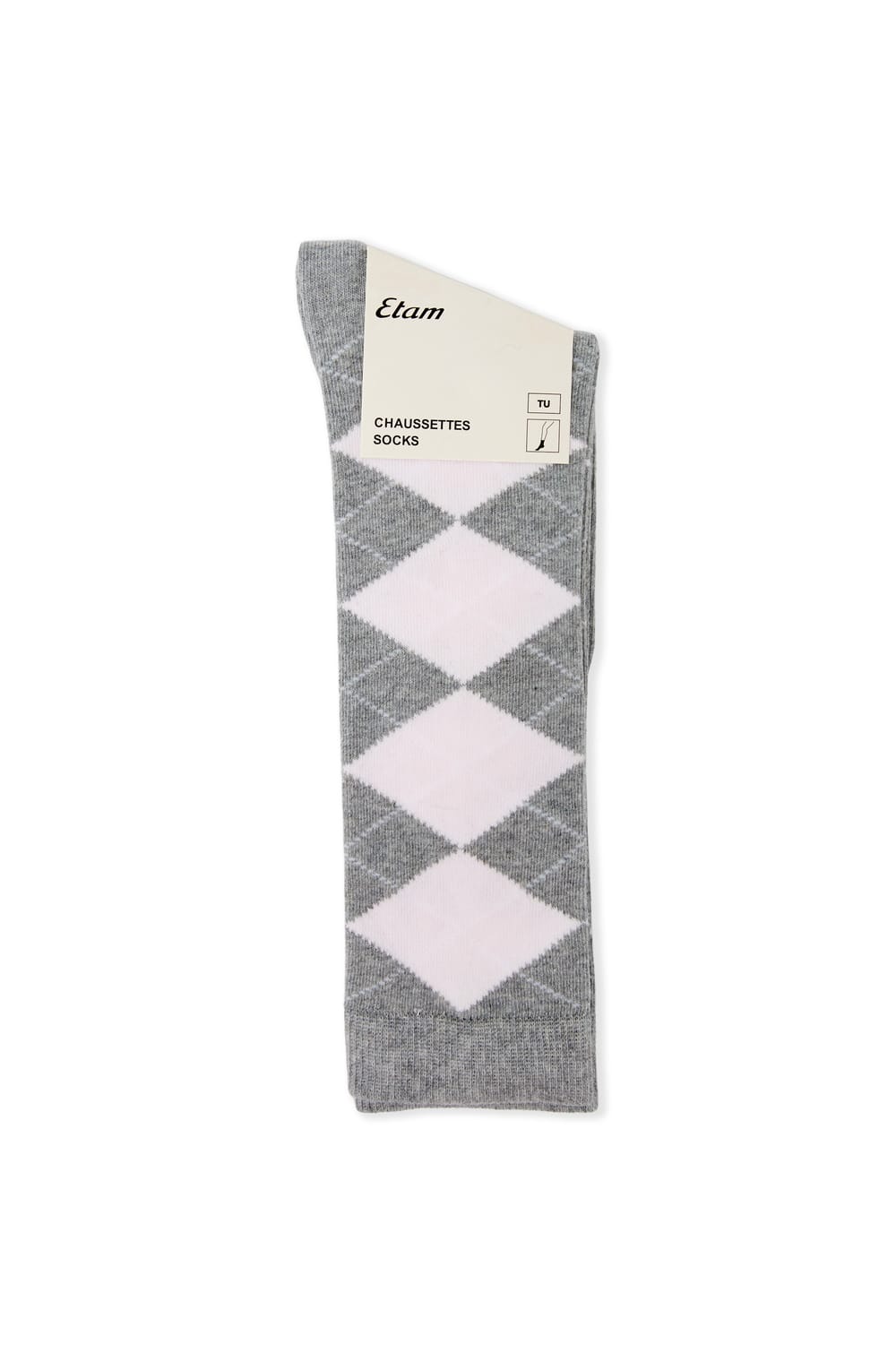 Chaussette &agrave; motifs argyle avec coton;${refinementColor}