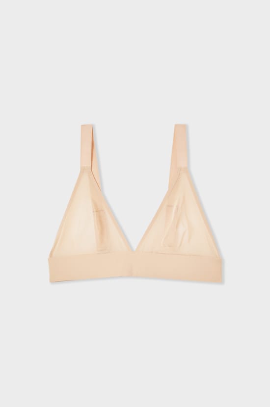 Wireless triangle bra in mesh;${refinementColor}