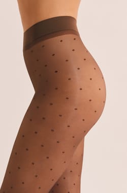 Collant transparent &agrave; pois - 15 Deniers;${refinementColor}