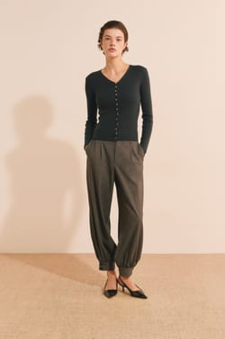 Cardigan c&ocirc;tel&eacute; &agrave; col V avec laine;${refinementColor}