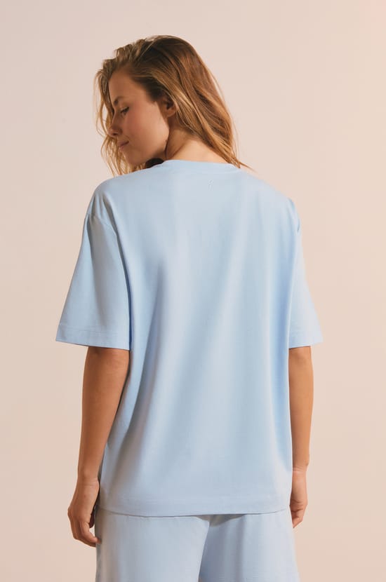 T-shirt de pyjama manches courtes en coton;${refinementColor}
