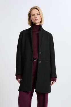 Manteau court coupe droite avec laine;${refinementColor}