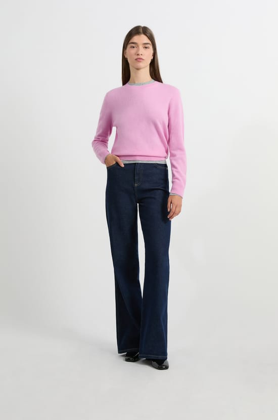 Pull col rond en cachemire;${refinementColor}