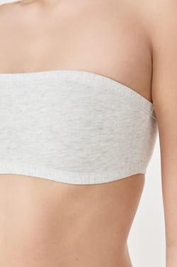 Wireless strapless bra in stretchy organic cotton;${refinementColor}