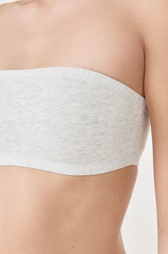 Wireless strapless bra in stretchy organic cotton;${refinementColor}