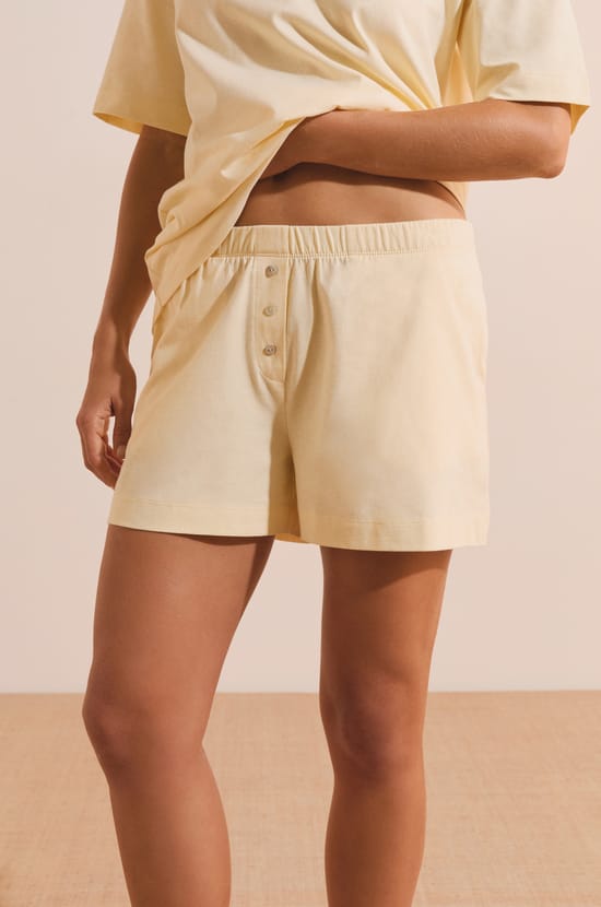 Boyfriend Cotton Pyjama Shorts;${refinementColor}