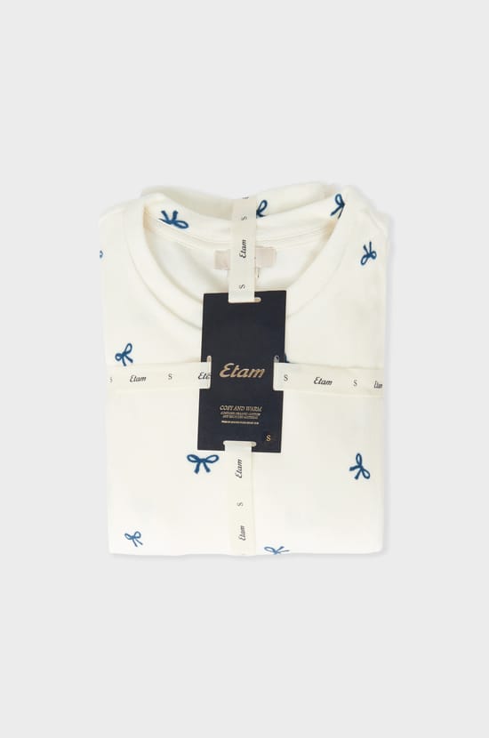 Ensemble de pyjama 2 pi&egrave;ces &agrave; motifs noeuds en velours;${refinementColor}
