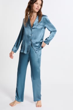 Pantalon de pyjama en soie;${refinementColor}