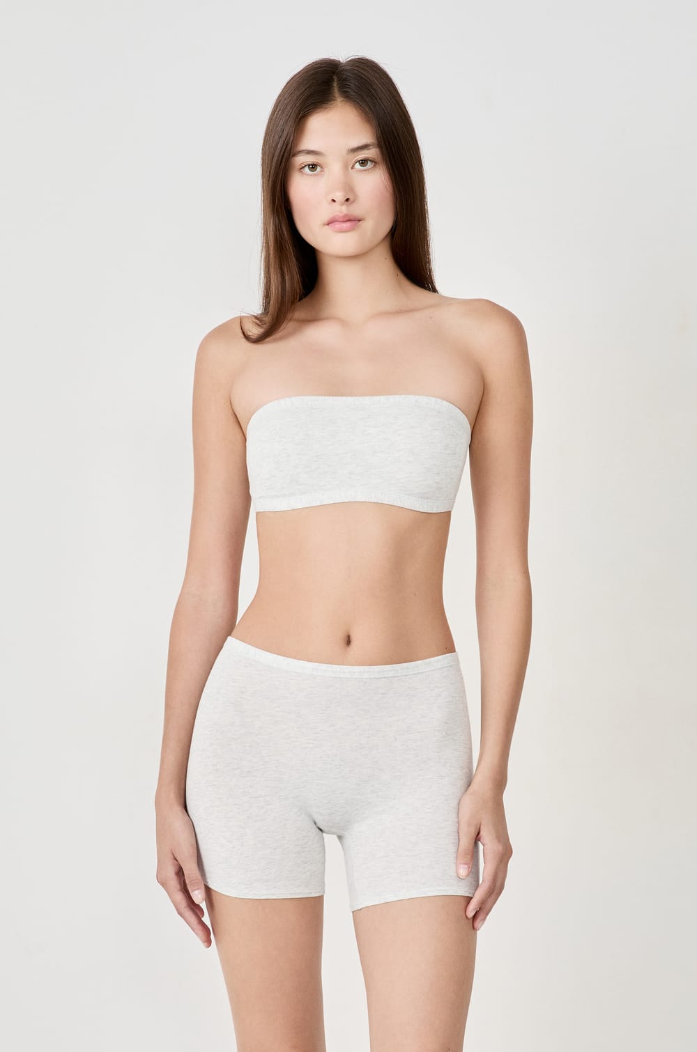 Wireless strapless bra in stretchy organic cotton;${refinementColor}