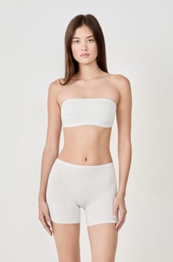 Wireless strapless bra in stretchy organic cotton;${refinementColor}