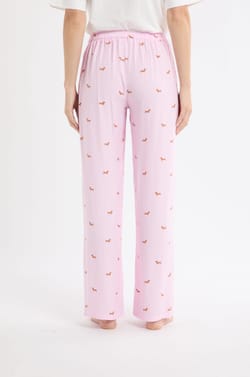 Pantalon de pyjama à rayures à motifs chiens;${refinementColor}
