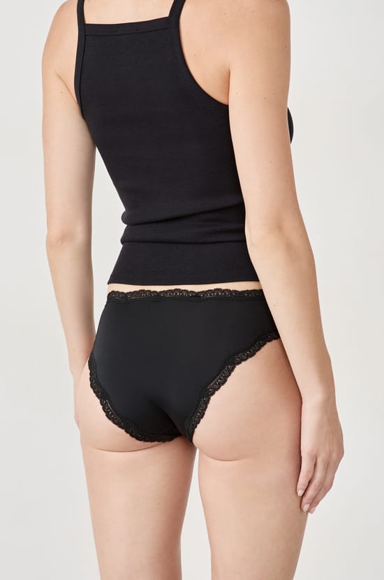 Pack of 3 Cotton and Lace Briefs;${refinementColor}