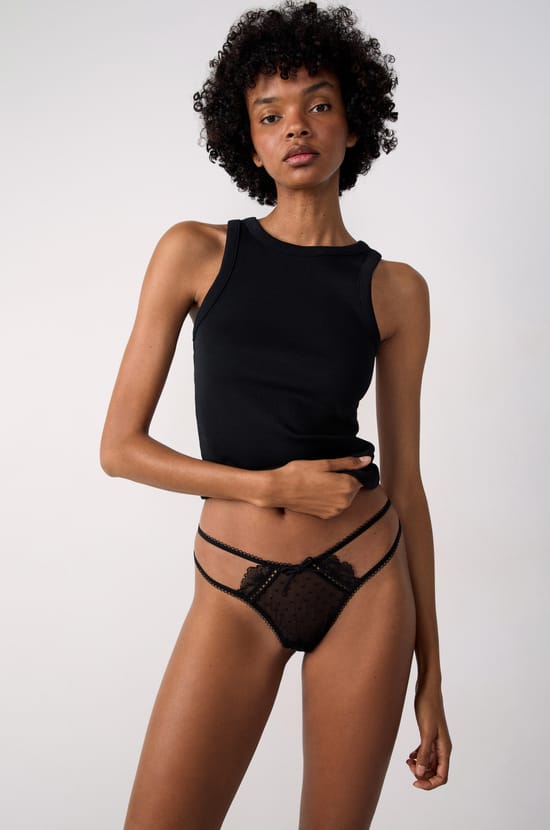 Tulle and Lace Tanga;${refinementColor}