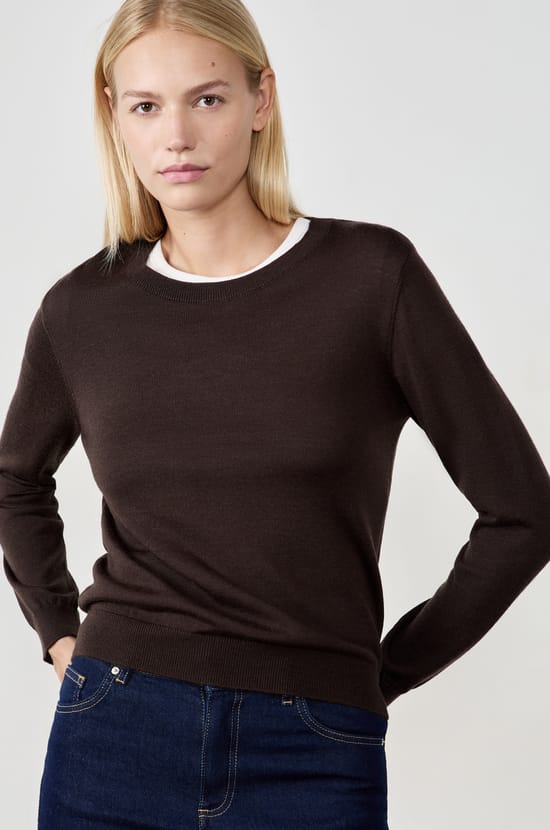 Pull col rond en laine;${refinementColor}