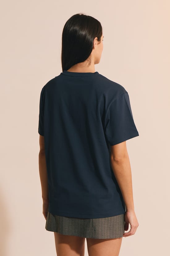 T-shirt manches courtes avec coton avec &eacute;criture;${refinementColor}