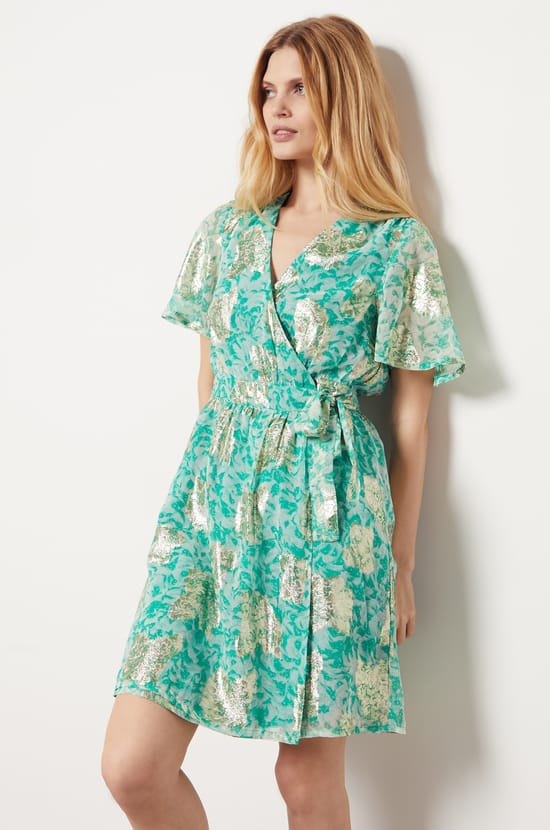 Tie Short Dress;${refinementColor}