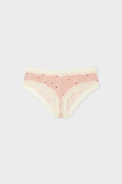 Shorty bords dentelle en microfibre;${refinementColor}