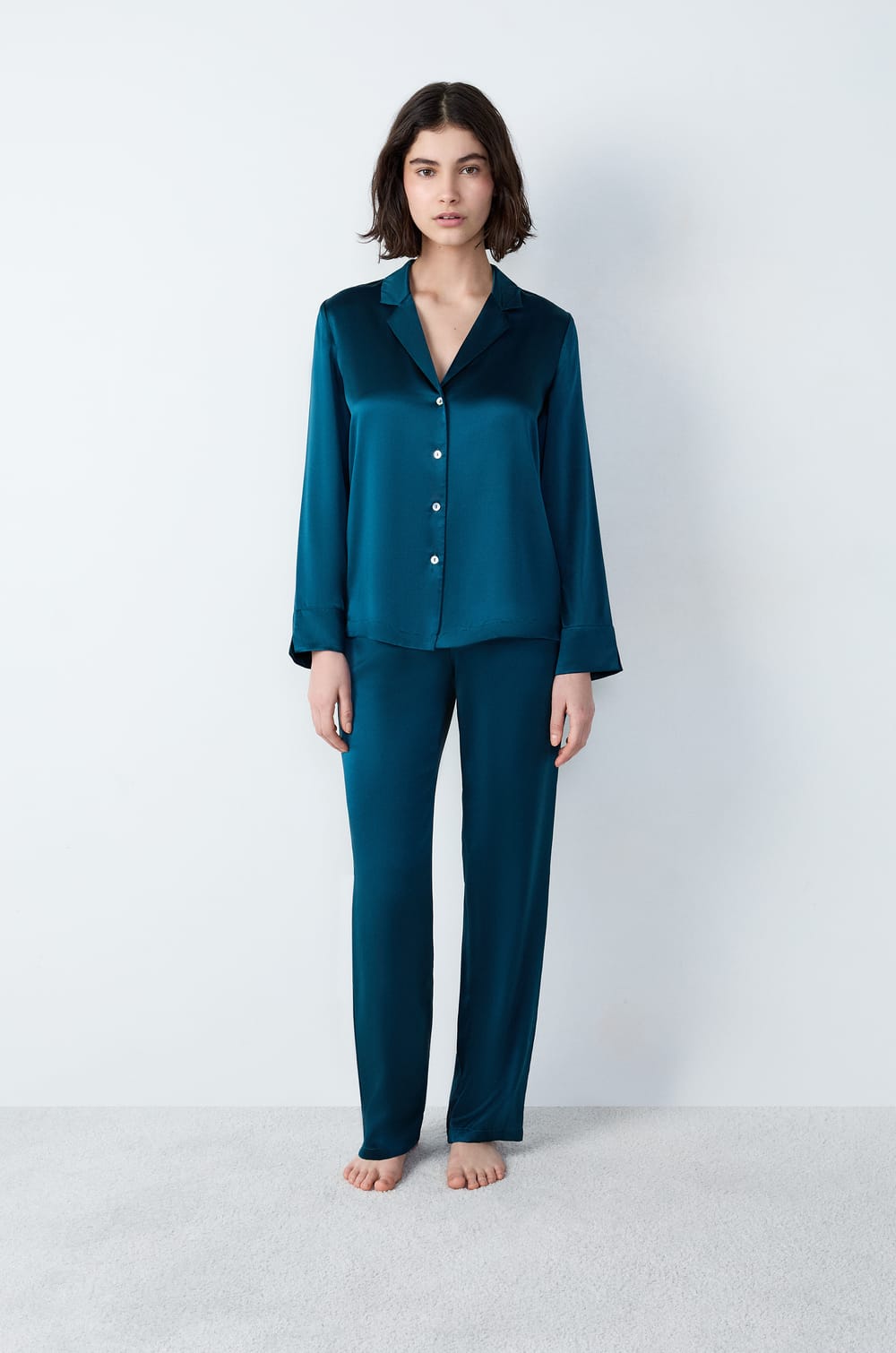 Silk Pyjama Shirt;${refinementColor}