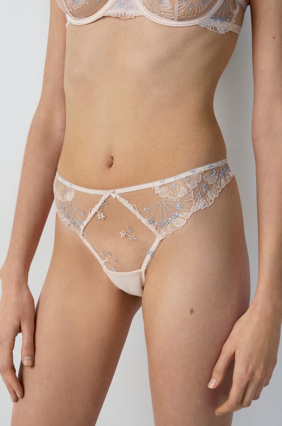 Embroidered Tulle Tanga;${refinementColor}