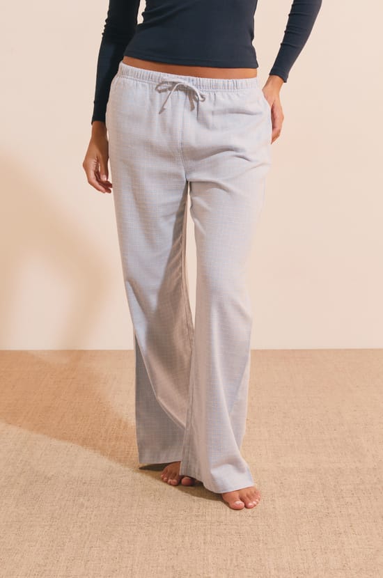 Pantalon de pyjama &agrave; carreaux en coton;${refinementColor}