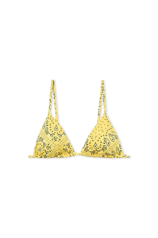 Haut de maillot de bain triangle multi positions &agrave; motifs;${refinementColor}