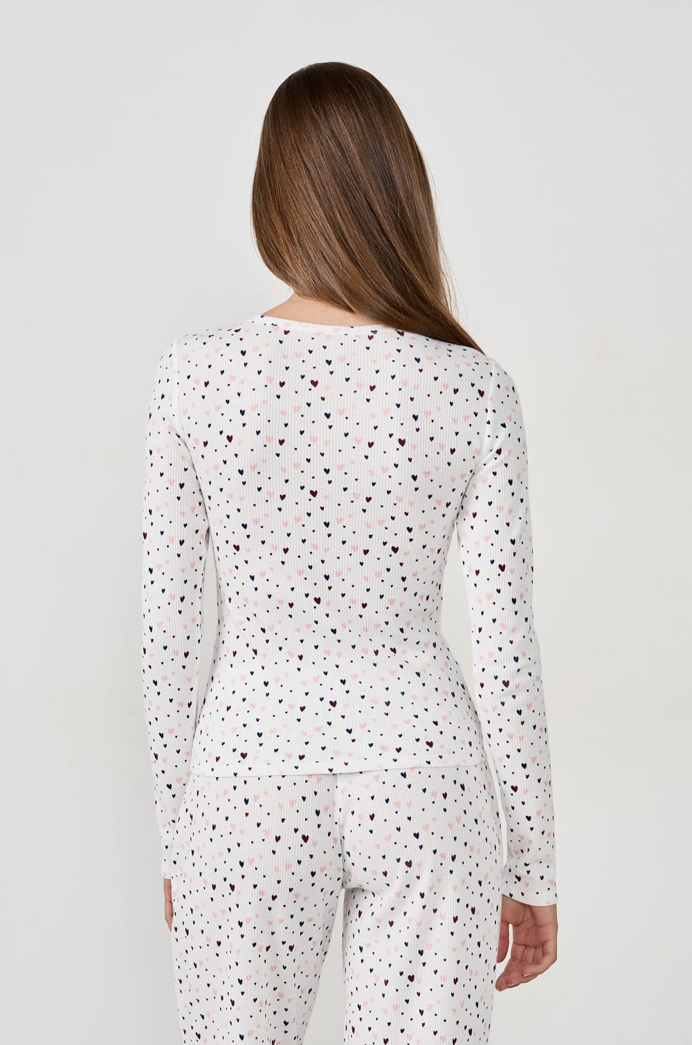 T-shirt de pyjama imprimé cœurs;${refinementColor}