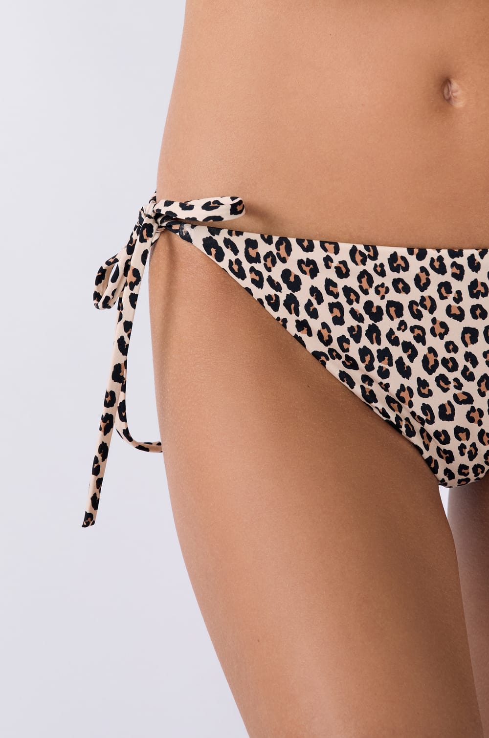 Leopard print tie-side bikini bottom;${refinementColor}
