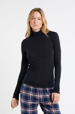 T-shirt thermique col roul&eacute; avec laine;${refinementColor}