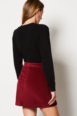 Short Ribbed Skirt;${refinementColor}