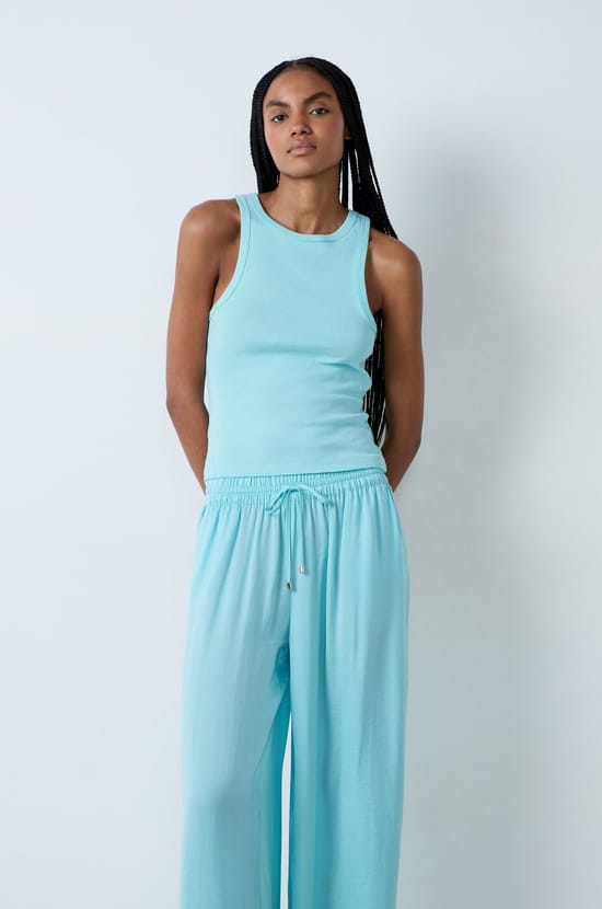 Geripptes Baumwoll-Tank Top;${refinementColor}