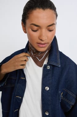 Patterned Cotton Scarf;${refinementColor}
