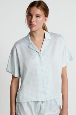 Chemise de pyjama manches courtes à imprimé fleur;${refinementColor}