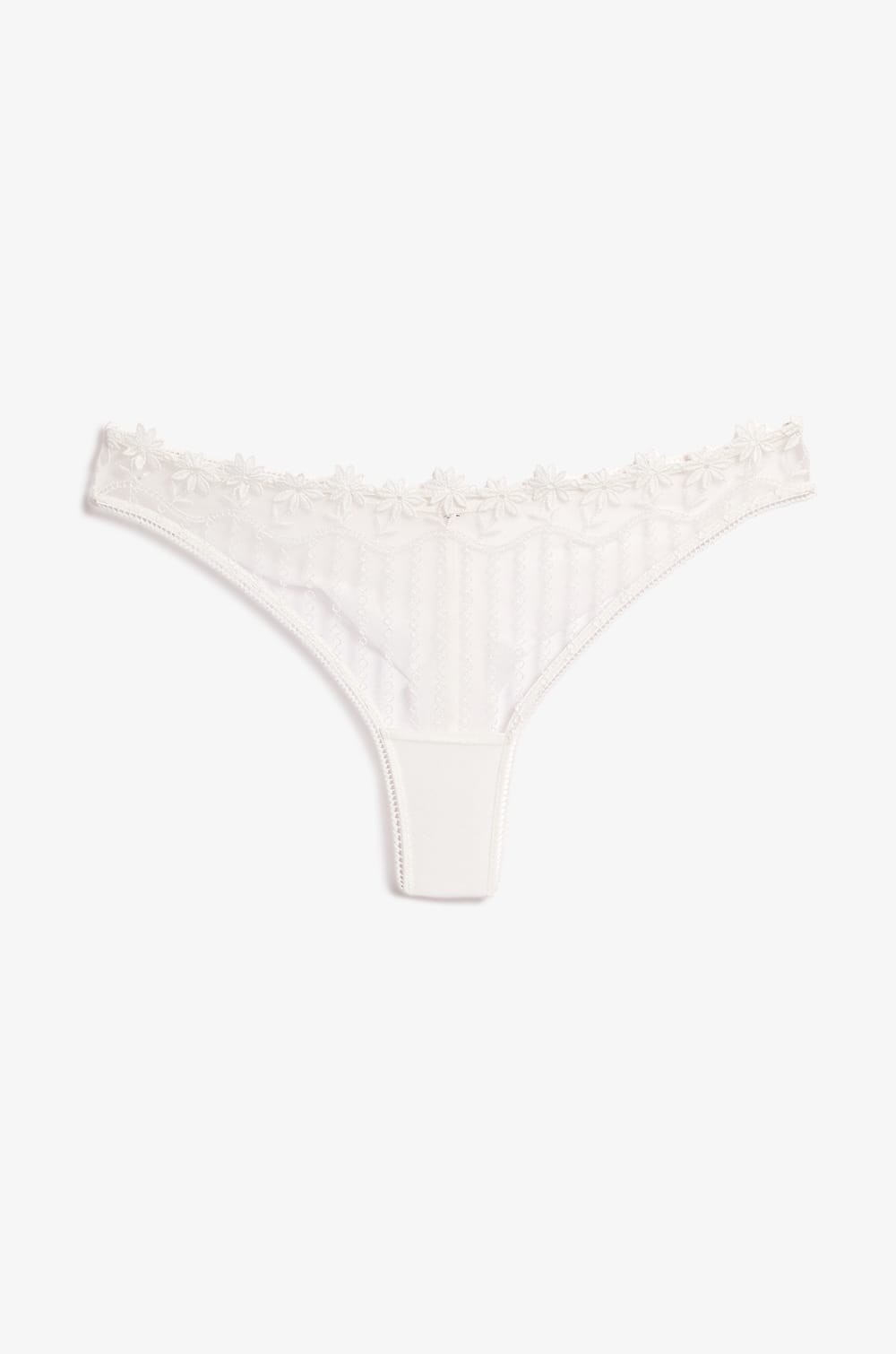 Floral Embroidered Tulle Tanga;${refinementColor}