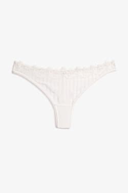 Floral Embroidered Tulle Tanga;${refinementColor}