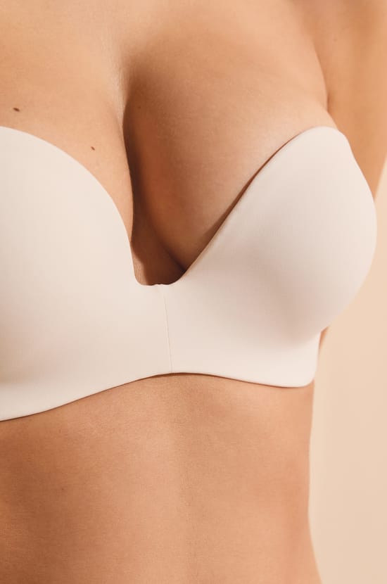 Push-up strapless bra with removable straps, cup A-B;${refinementColor}