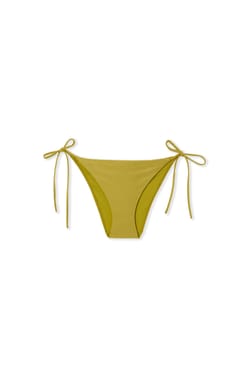 Bas de maillot de bain bikini &agrave; nouer satin&eacute;;${refinementColor}