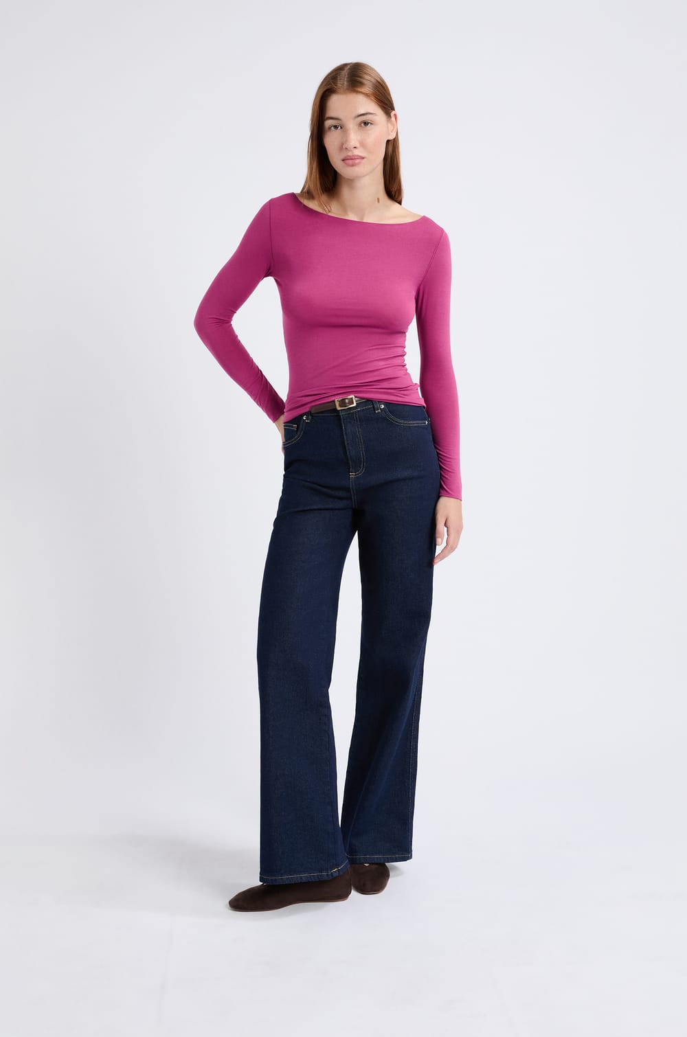 T-shirt thermique col bateau;${refinementColor}