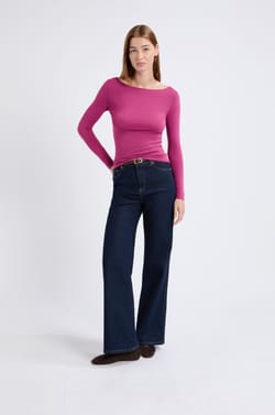 T-shirt thermique col bateau;${refinementColor}