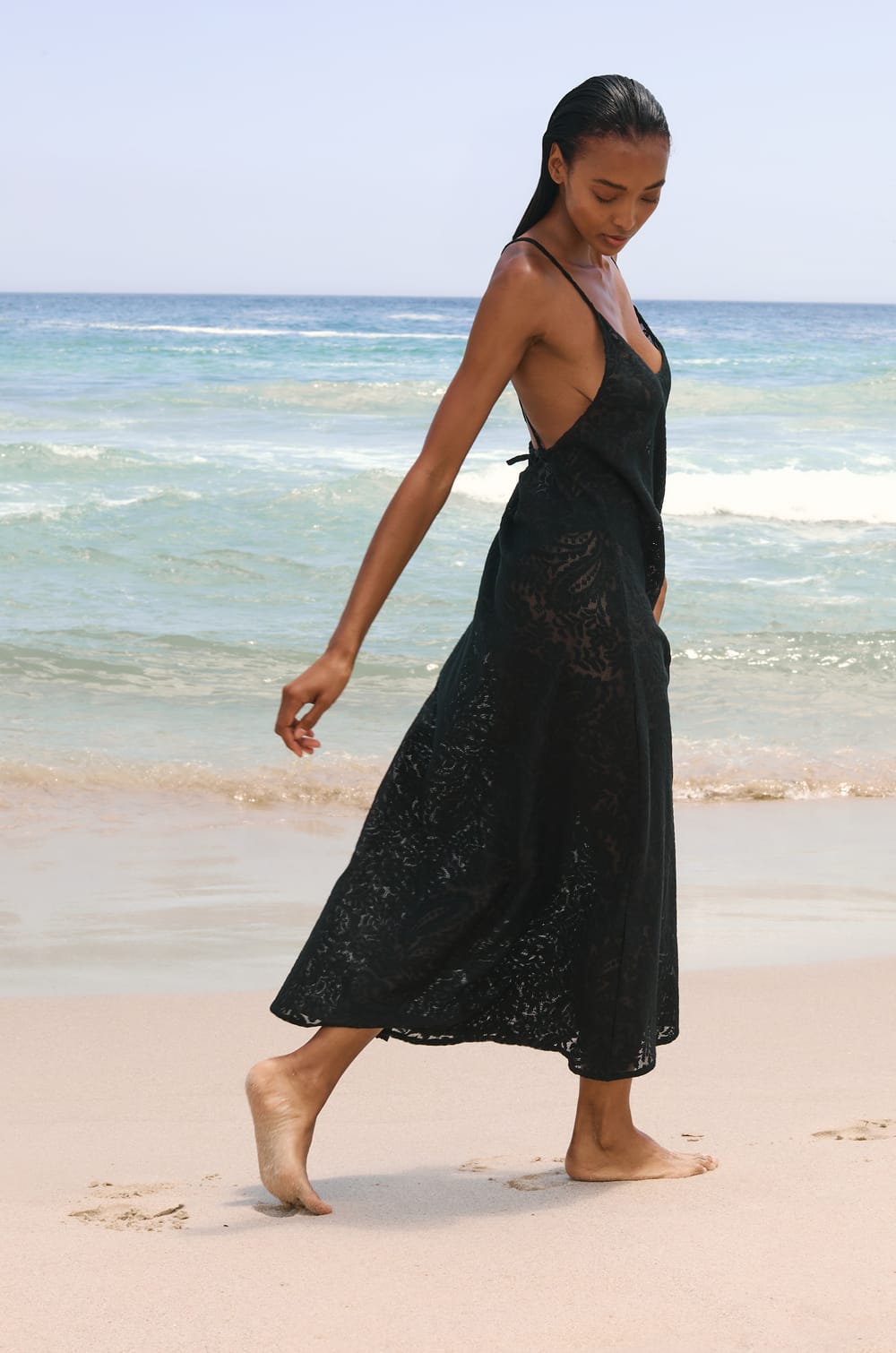 Robe longue dos nu avec coton;${refinementColor}