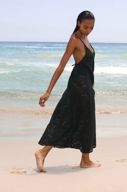 Robe longue dos nu avec coton;${refinementColor}