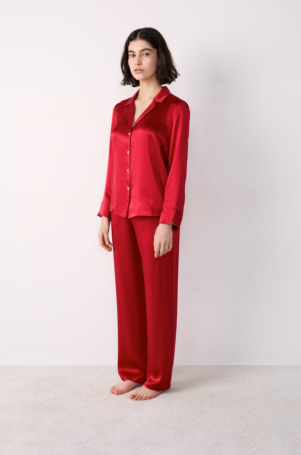 Silk Pyjama Shirt;${refinementColor}