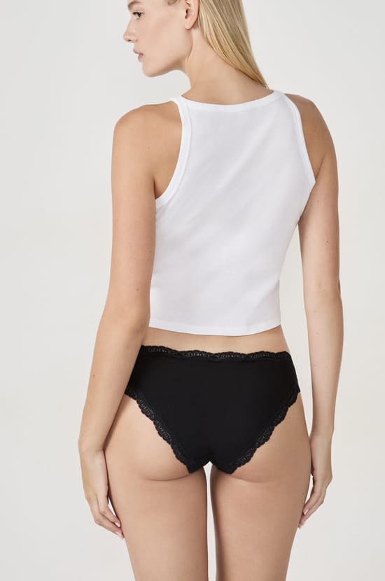 Pack of 7 Cotton and Lace Briefs;${refinementColor}