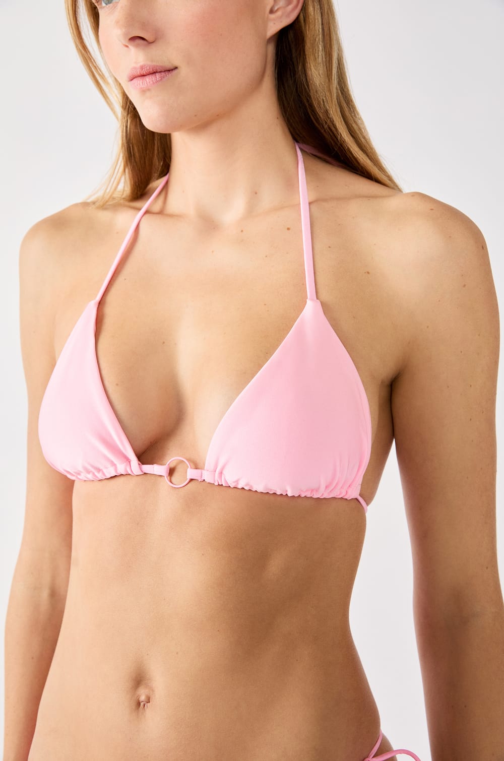 Triangle Wireless Bikini Top with Ring Detail;${refinementColor}